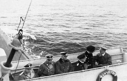 Adolf Hitler on the Deutschland battleship between Swinmünde and Memel